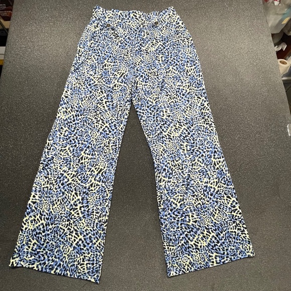 Women's Robert Louis Blue/Black Animal Print Pants - Picture 1 of 11